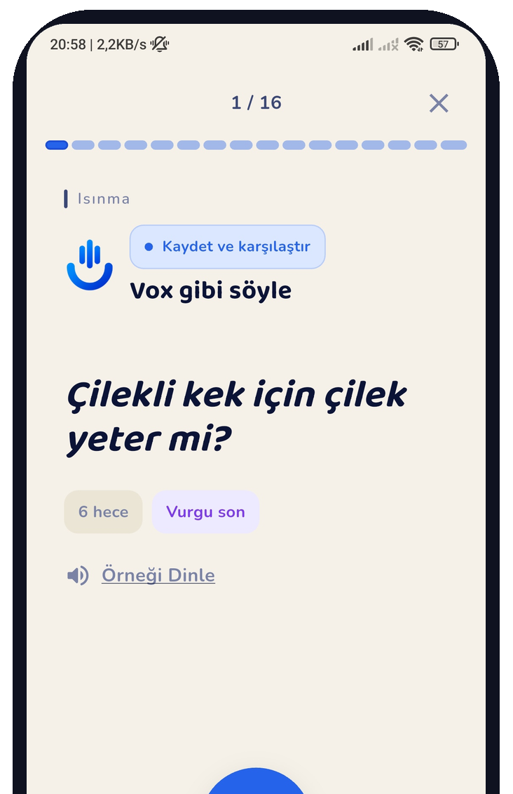 Dicsion gerçek hayat senaryosu egzersiz ekranı
